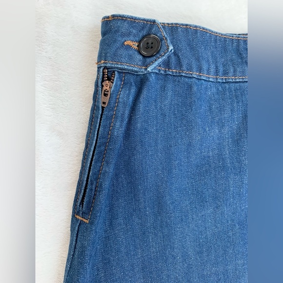 BNWOT GAP 1969 100% Cotton Denim Flap Pocket A-Line Skirt Medium Wash Size 24 - Picture 9 of 12